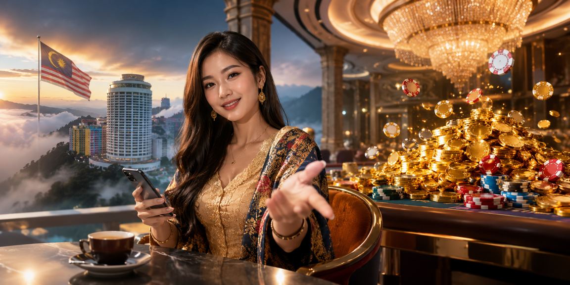 Pemain menikmati kasino mudah alih live4d di Genting Highlands Malaysia